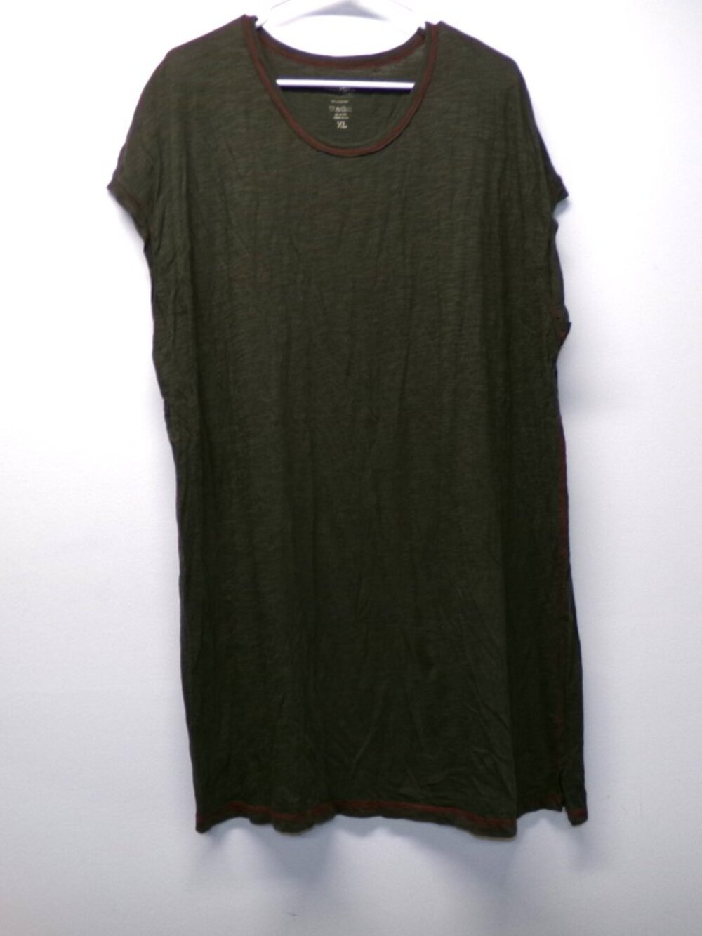 Natural Life 100% Cotton Slub Knit Cap Sleeve Tunic Mini Shirt Dress sz XL